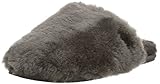 Ugg Australia Fluff Clog Women Round Toe Leather Gray Slipper
