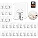 Adhesive Hooks Utility Hooks Kitchen Wall Hooks, 22lb(Max) Transparent Reusable Seamless Hooks, Waterproof and Oilproof,Bathroom Kitchen Heavy Duty Self Adhesive Hooks, 30 Pack