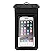 Waterproof Pouch, iThrough Ultra Universal Waterproof Phone Case with Touch Responsive Transparent Screen Protector for iPhone 6/6 Plus/5/5s/5c/4/4s/Samsung Galaxy S3/S4/S5/Note 2/3/4 (Black-)