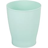 mDesign Slim Round Plastic Small Trash Can Wastebasket, Garbage Container Bin for Bathrooms, Powder Rooms, Kitchens, Home Offices, Kids Rooms - Mint