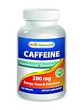 Best Naturals Caffeine Pills 200mg 120 Tablets - Non Habit - Proven No Crash or Jitters