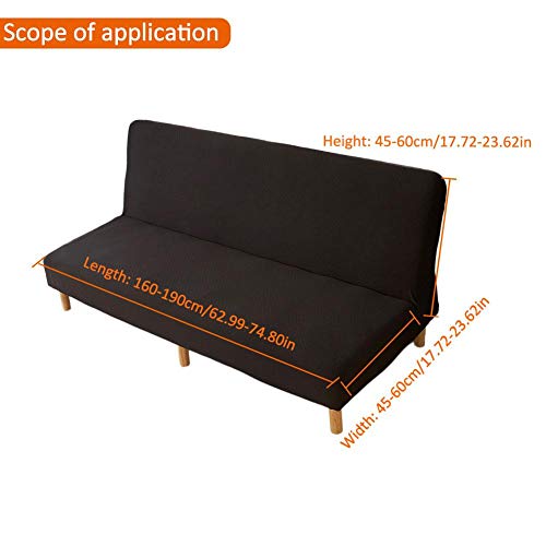 Waterproof Sofa Cover Sofa Bed Cover Folding Armless Sofa Cover Couch Slipcover Furniture Protector Cover Couch Bed Futon Cover Washable