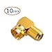 Cable Matters 10-Pack Gold Plated Right Angle F-Type Coaxial RG6 Adapter
