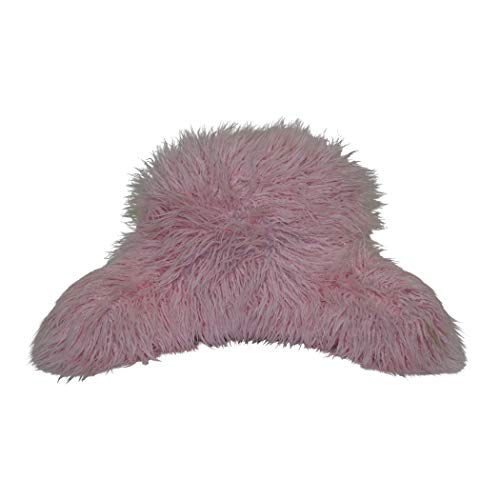 Brentwood Originals Mongolian Fur Soft Jr Back Rest Pillow, Small Backrest, Pink