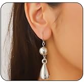 Chunky Gold Teardrop Drop Dangle Earrings Vintage Round Beads Ball Earring Waterdrop Dangling Statement Earring Hip Hop Fashion Jewelry Accessories for Women