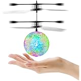 Flying Ball, YKS Children Flying Toys, RC infrared Induction Helicopter Ball Built-in Shinning Color Changing LED Lighting for Kids, Teenagers (Green)
