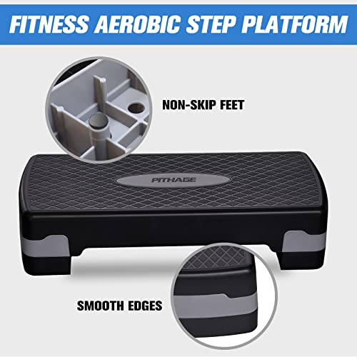 PITHAGE Step Up Exercise Platform Adjustable Step Platforms for Workout