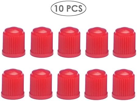 AuspiChoice 10 PCS Tire Valve Stem Cap-TPMS Safe Anti-Rust f/Schrader Valve 8V1-Cruiser Bike Motorcycle Car Electric Car SUV ATV/UTV RV Minivan Truck Golf Cart BMX Moped Trailer Mower Stroller (Red)
