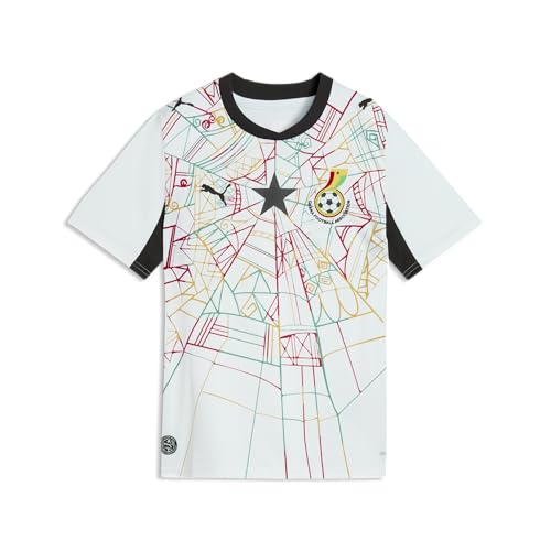 PUMA Unisex-Child Ghana FA Home Jersey Replica, White- Black SS26,