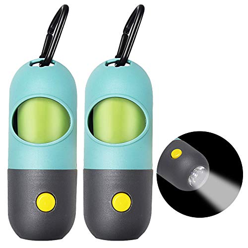 Dog Poop Bag Dispenser Builtin Led Flashlight 2pcs Poop Bag Holder