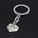 Mother's Day Gifts for Mom Keychain Engraved Clear Crystal Pave Heart Pendant Keyring