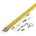 ezitown Fiberglass Fish Tape Kit Connectable Cable Puller Diameter 5mm 33 FT Connector Thread M4 Pull Push Electrical Wire Rods with Hook and Eye