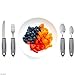 Adaptive Utensils (4-Piece Kitchen Set) Non-Weighted, Non Slip Wide Handles for Hand Tremors, Arthritis, Parkinson’s Disease or Elderly use | Cutlery Silverware - Knife, Fork, Spoons (Gray - 1 Set)