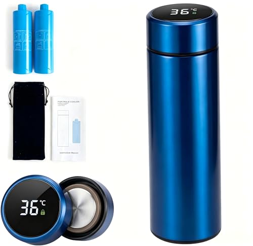 VOURTM Enfriador De Insulina Portátil Con Pantalla Táctil Digital - Hielera Insulina De 60 Horas Con 2 Botellas De Gel Y Bolsa De Almacenamiento Para Viaje Diario, Desplazamientos Y Vacaciones