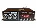 Kinter MA120+ 2-Channel Auto Home Cycle Mini Digital Amplifier USB/MP3/FM Amplifier with Remote Control and Extension Cable with 12V 3A Power Supply Black