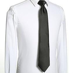 KissTies Black Tie Solid Satin Ties Mens Necktie