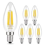 Albrillo E12 LED Bulb, 40 Watt Equivalent Candelabra LED Bulbs Ceiling Fan Bulbs, Non Dimmable Lamp, Daylight White 5000K, 6 Pack