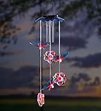 Solar Butterflies Mobile with Wind Chime
