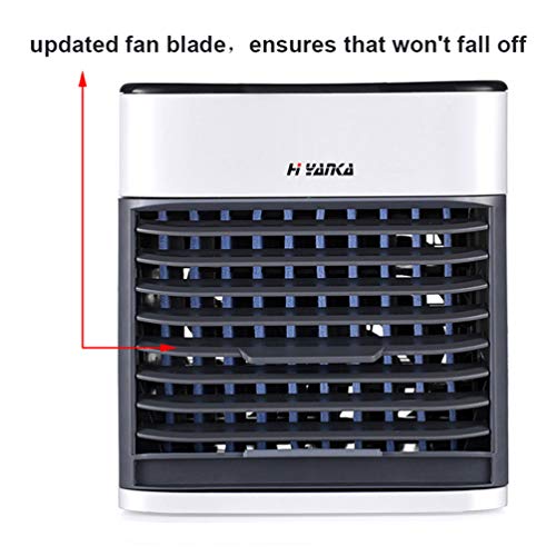 H YANKA Personal Air Cooler, USB Evaporative Coolers with Waterboxï¼ŒPortable Table Fanï¼ŒUltra-Quiet Table Fanï¼Œ3 Fan Speedï¼ŒUSB Chargingï¼ŒFresh Designï¼ŒPrevent of Water Leakage