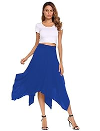chigant damaes Modal Irblable Dobladillo Pañuelo Dobladillo Midi falda