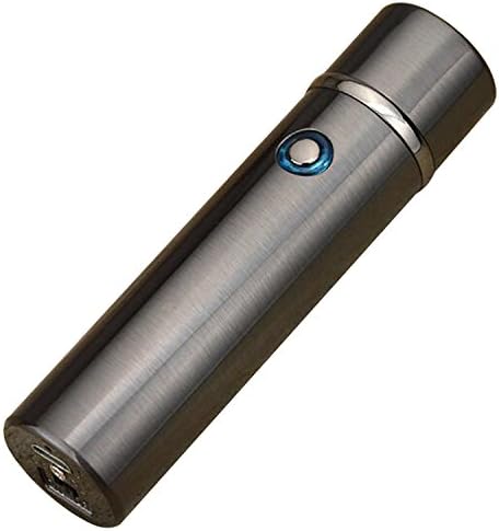 Windproof Flameless Electric Lighter GEiNNOVA Dual Arc Plasma Beam Sparker USB Rechargeable Cigar Pipe igniter (Black)