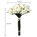 Easin Artificial Rose Bouquet - Silk Ivory Roses, 26 Heads - Wedding Bouquet for Room, Home, Hotel, Party & Event Decoration
