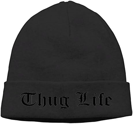 Raining Sunlight Unisex Cool Thug Life Text Graphic Casual Flexible Winter Hats/Ski Cap/Beanie/Skully Hat Cap