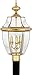 Quoizel Newbury Outdoor Post Lantern, 23 Inch 3-Light Polished Brass French Country Lamp Post, Outside Pole Light Fixture for Patio, Porch, Fences, Garden, Pool, Entryway or Driveway
