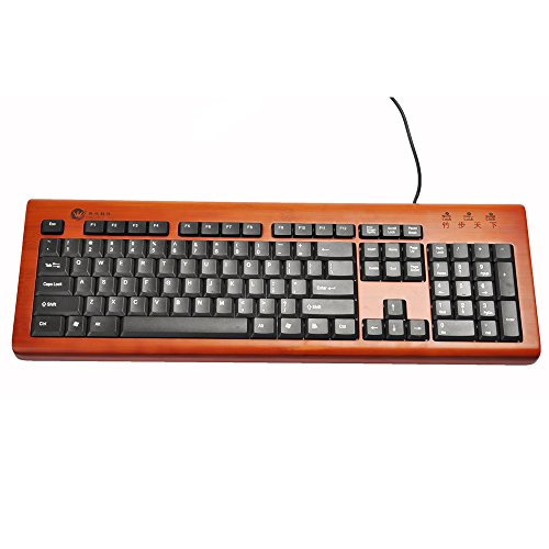 Sengu Bamboo Cored Keyboard, Full Size USB Wired Keyboard for Laptop, Computer (KU0002) - Thumbnail 4
