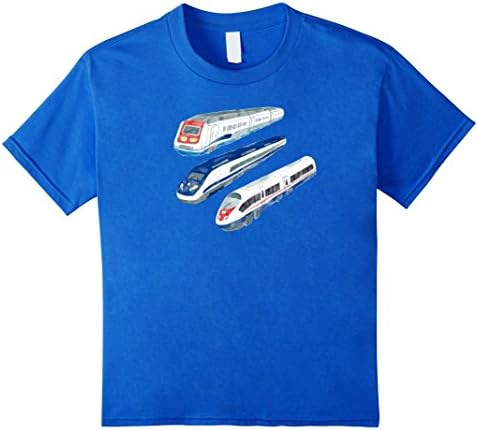 Kids Assorted Bullet Trains T-Shirt 8 Royal Blue