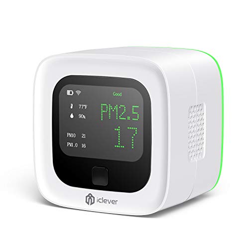 Air Quality Monitor Accurate Tester for PM2.5/PM10/PM1.0/Temperature/Humidity, Rechargeable Electrochemical Air Gas Sensor Detector Real Time Data&Mean Value Recording for Home Office Indoor Outdoor