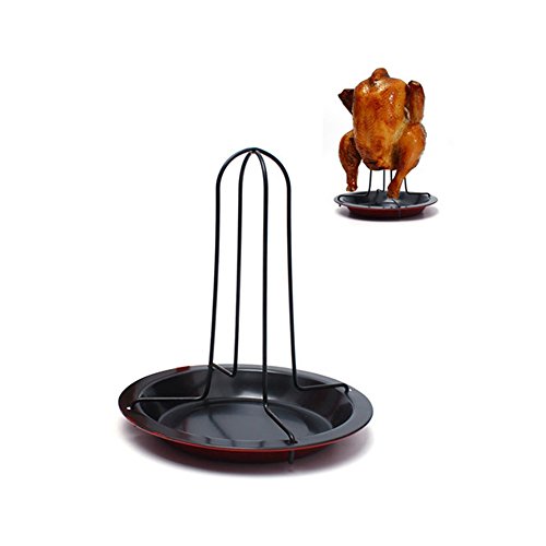 WEISIPU Roast Chicken Plate,Fork Chicken Roast Chicken Rack,Outdoor Camping Padded Grill,Carbon Steel Baking Non-stick Roast Chicken Dish,Cooking Tools Barbecue Grill Accessories