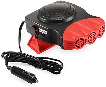 Car Ceramic Heater Cooling Fan 3-outlet Defroster Defogger Window Screen Demister Hot Warm 12V 150W (Red)