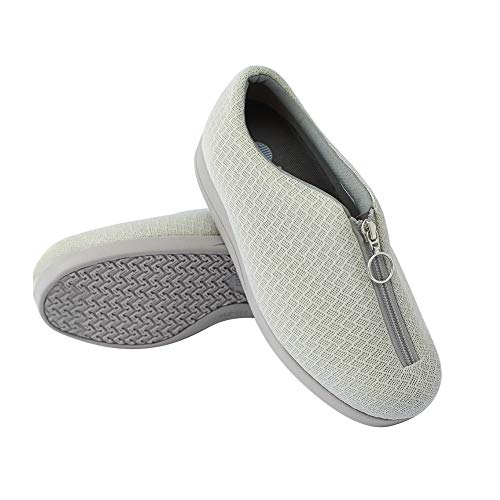 Mens Diabetic Slippers Extra Wide Memory Foam Comfort House Shoes with Adjustable Closure for