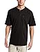Key Industries Men's Heavyweight 3-Button Short Sleeve Henley Pocket T-Shirt, Black, Large