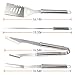 Z ZANMAX BBQ Tools Set, 18 Pcs Stainless Steel Barbecue Accessories BBQ Tongs, Spatula, Fork, Skewers, Corn Holders,Brush, 17'' Kitchen Utensil Grilling Tool Set (Aluminum Case)