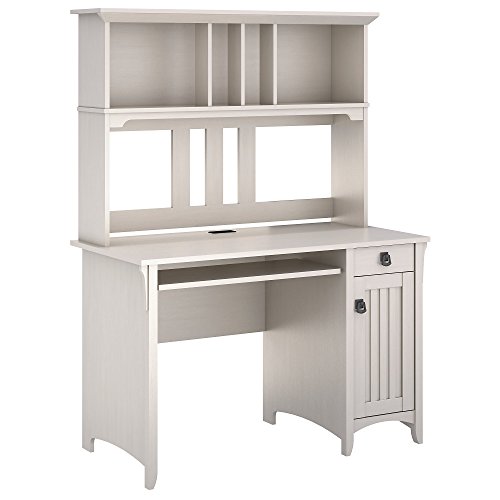 Salinas Computer Desk with Hutch in Antique White