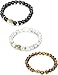 FIBO STEEL 6 Pcs Buddha Bead Bracelets for Men Women Elastic Charm Bracelet Set