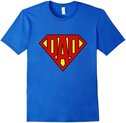 Mens Super Dad Shirt Superhero Dad Father's Day T Shirt Medium Royal Blue