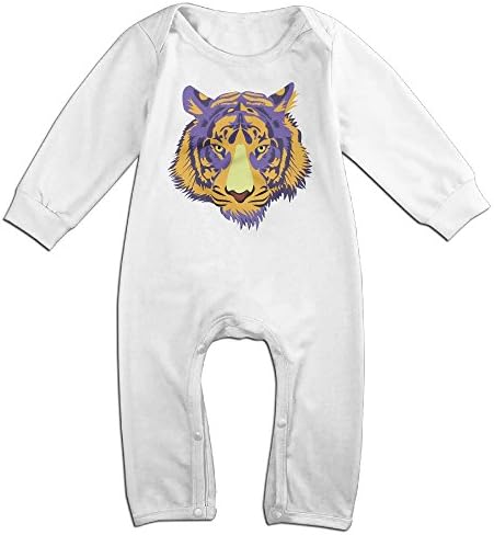LSU Tiger Baby Onesie Bodysuit Infant Romper White 6 M