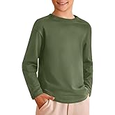 ZDC Kids Boys Long Sleeve T Shirts Crewneck Tops Fashion Basic Tee Clothes 5-14 Years