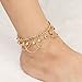 AKAOK Unique Bohemia Gold Beach Bead Chain Anklet Ankle Bracelet Foot Chain Bells Pendant Tassel Anklet Jewelry