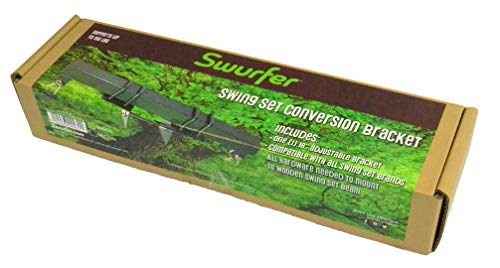 Swurfer Swingset Conversion Bracket - No Tree, No Problem, Convert Your Swingset into a Swurfset, Heavy Duty Horse Glider Bracket for Swing Set Attachment (Brown) (Brown)