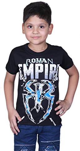 Step Shoes Black Cotton Round Neck Half Sleeve Roman reings t Shirts for Boys