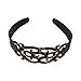 1.5 Inch Hard Headband Swirl Design with Teeth Hair Band - Gold