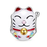 NinaQueen Japan Lucky Cat 925 Sterling Silver Multicolor Enamel Animal Bead Fit Pandöra Charms for Bracelets Necklace Christmas Gifts For Women Birthday Anniversary Gifts For Wife Her Teen Girls