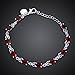 NYKKOLA Stunning Solid 925 Silver Beautiful Red Diamond Fashion Bracelet Chain