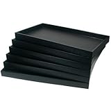 Beadaholique 6 Black Faux Leather Jewelry Display Trays Showcase Displays