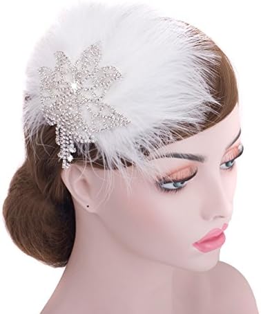 Wedding Feathers Rhinestone Bridal Headpiece Hair Clip, Glamorous Wedding Tiara Hair pin, Bridal Hair Clip