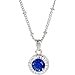Heirloom Finds Dazzling Blue Crystal Silvertone Bezel Pendant Necklace